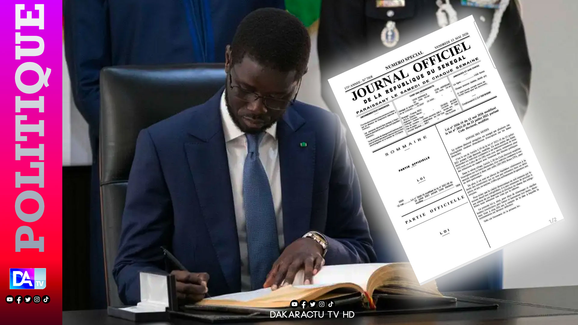 Le Sénégal réforme son code électoral : les inéligibilités mieux définies par bassirou diomaye faye
