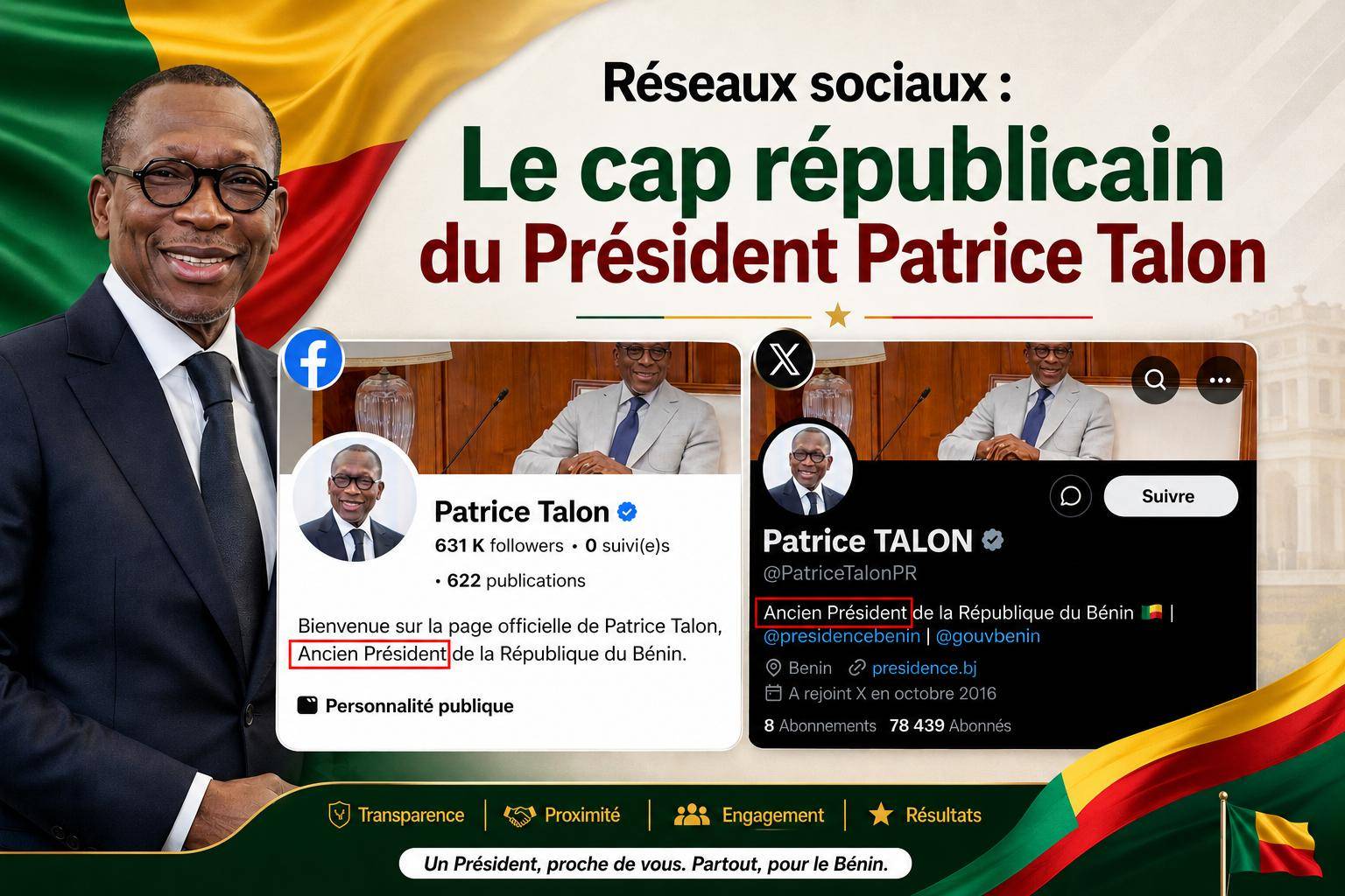Le président Talon exhorte à la responsabilité civique sur les plateformes numériques