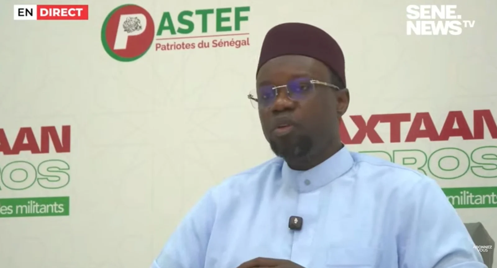 Portrait d'Ousmane Sonko lors d'une réunion gouvernementale