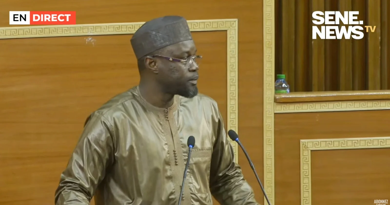 Ousmane Sonko lors d'une intervention publique