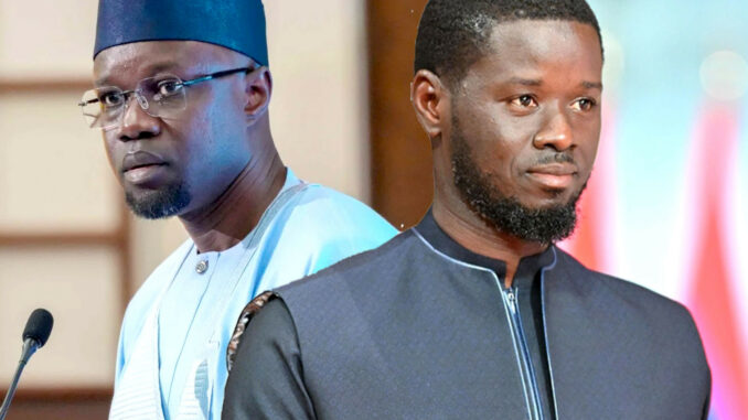 Portrait officiel de Bassirou Diomaye Faye et Ousmane Sonko, dirigeants du Sénégal