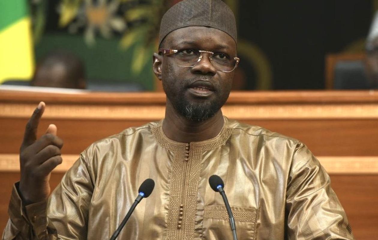 Ousmane Sonko lors d'une intervention à l'Assemblée nationale