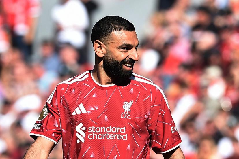 Mohamed Salah durant son dernier match avec Liverpool, livrant une passe décisive contre Brentford