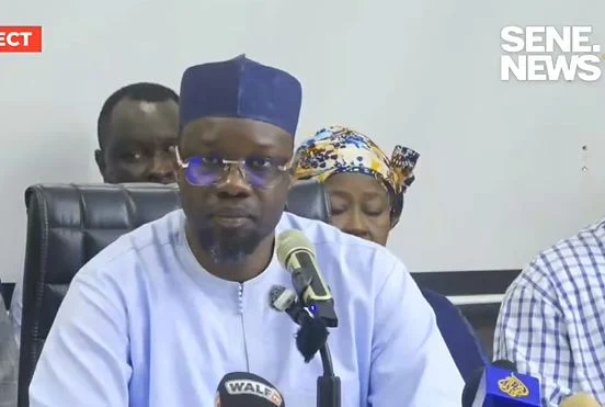 Ousmane Sonko lors d'une prise de parole publique Ousmane Sonko lors d'une prise de parole publique