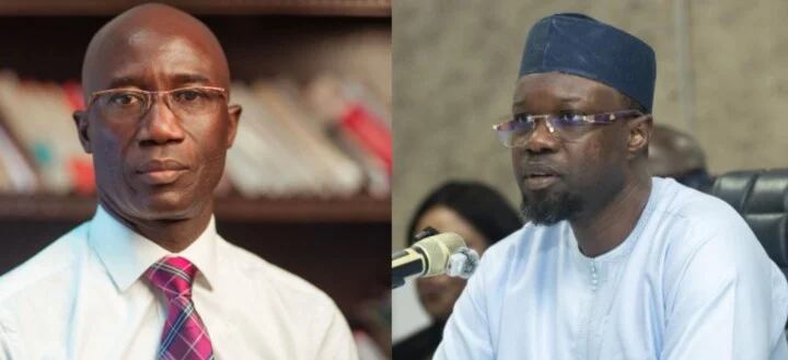 portrait de Ousmane Sonko et Me Moussa Sarr