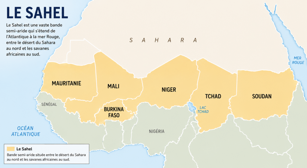 Carte du Sahel illustrant l'étendue des besoins humanitaires