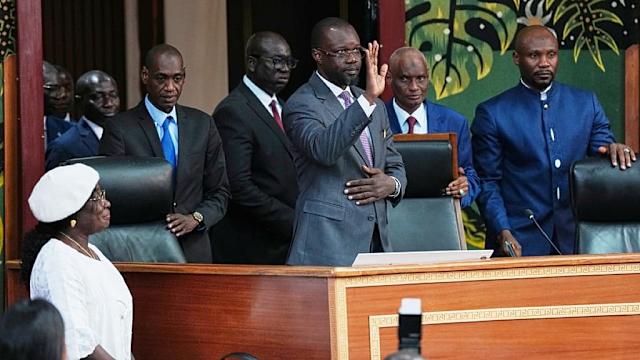 Ousmane Sonko s'exprimant lors d'un discours officiel
