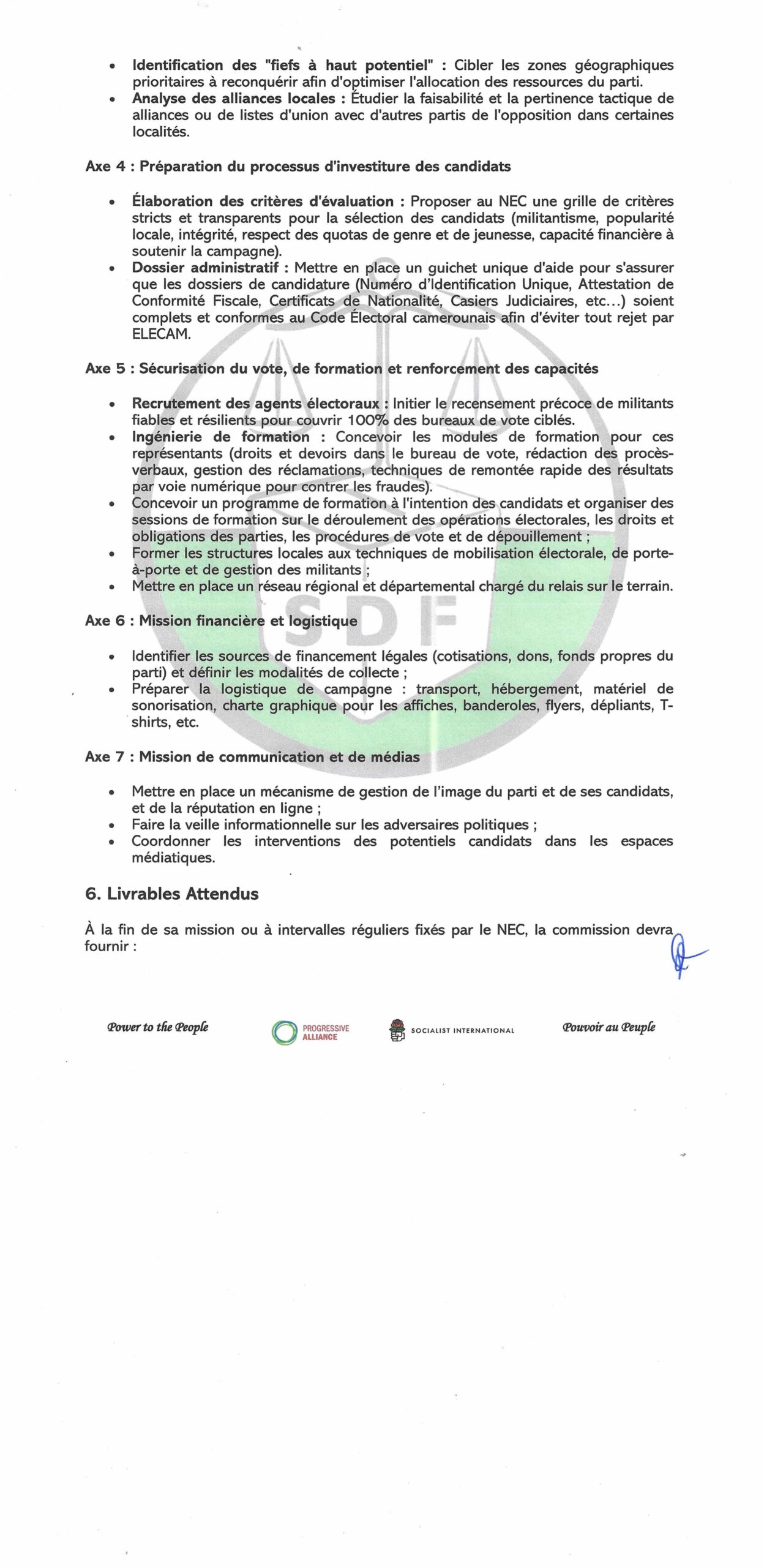 Détails de la feuille de route de Louis Marie Kakdeu pour les élections