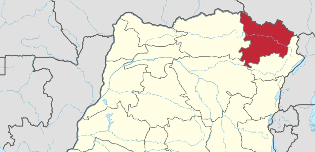 Carte de la République démocratique du Congo avec les provinces touchées par l'épidémie d'Ebola