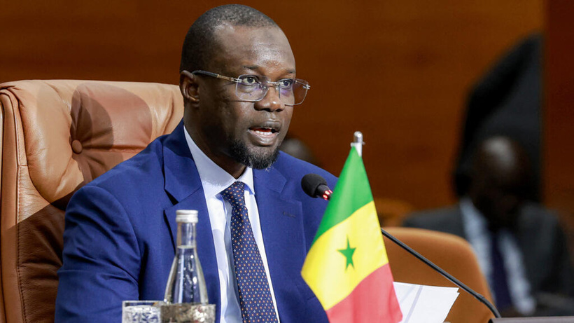 Ousmane Sonko, président de l'Assemblée nationale du Sénégal, lors de son discours à Touba