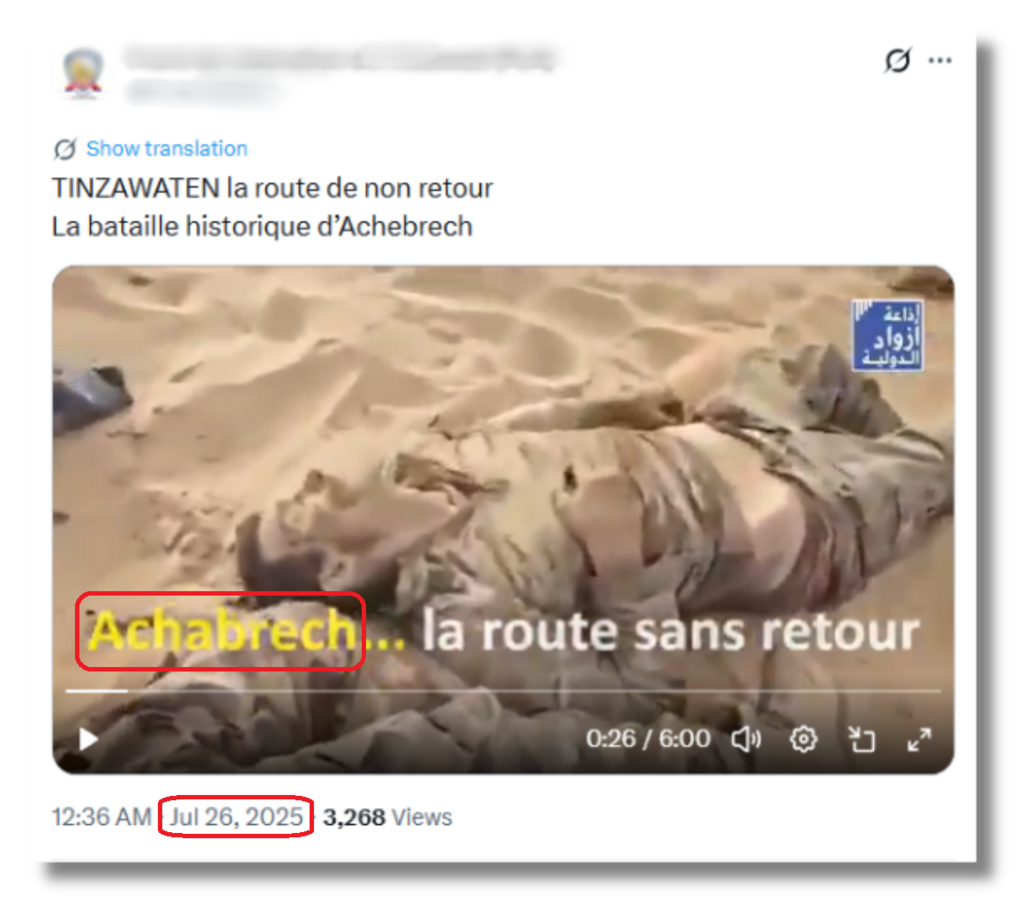Document vidéo du Front de Libération de l'Azawad montrant des mercenaires russes tués en 2024 à Tinzaouatène