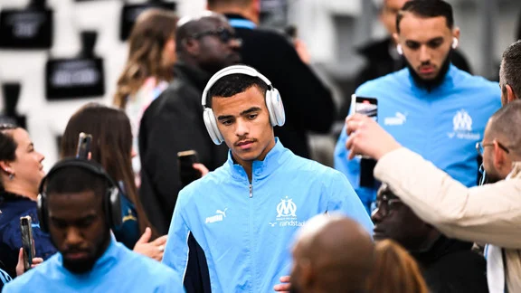 Mason Greenwood, joueur de l'OM, lors d'un entraînement