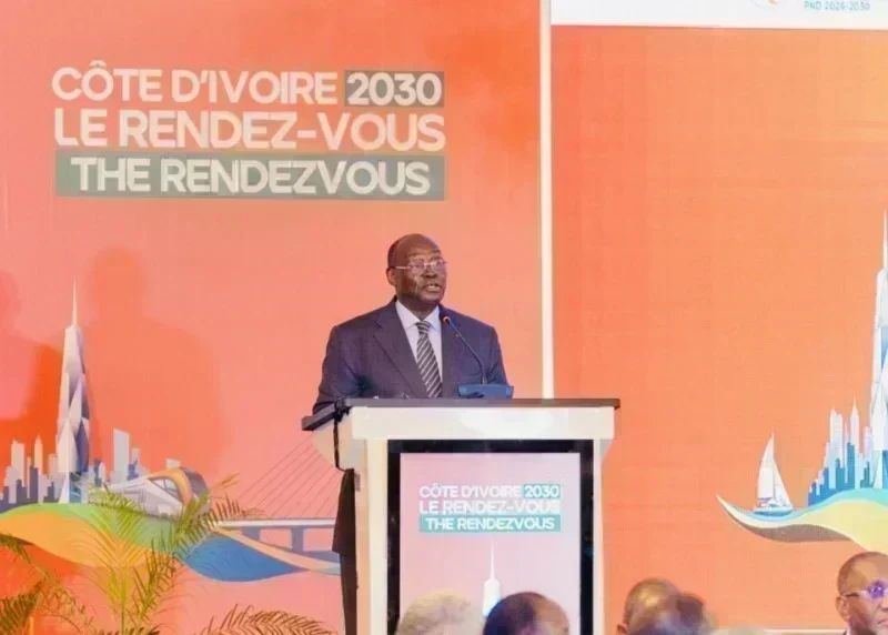 Vue aérienne d'un projet d'infrastructure en Côte d'Ivoire